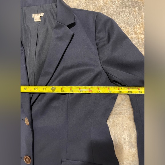 J Crew Womens Navy Blue Wool Blend 2 Button Blazer Size 8 Preppy Business Casual - Picture 6 of 10